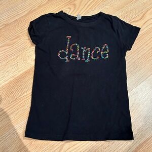 Kids‎ Black Next Level Dance Rhinestone Graphic Tee Shirt